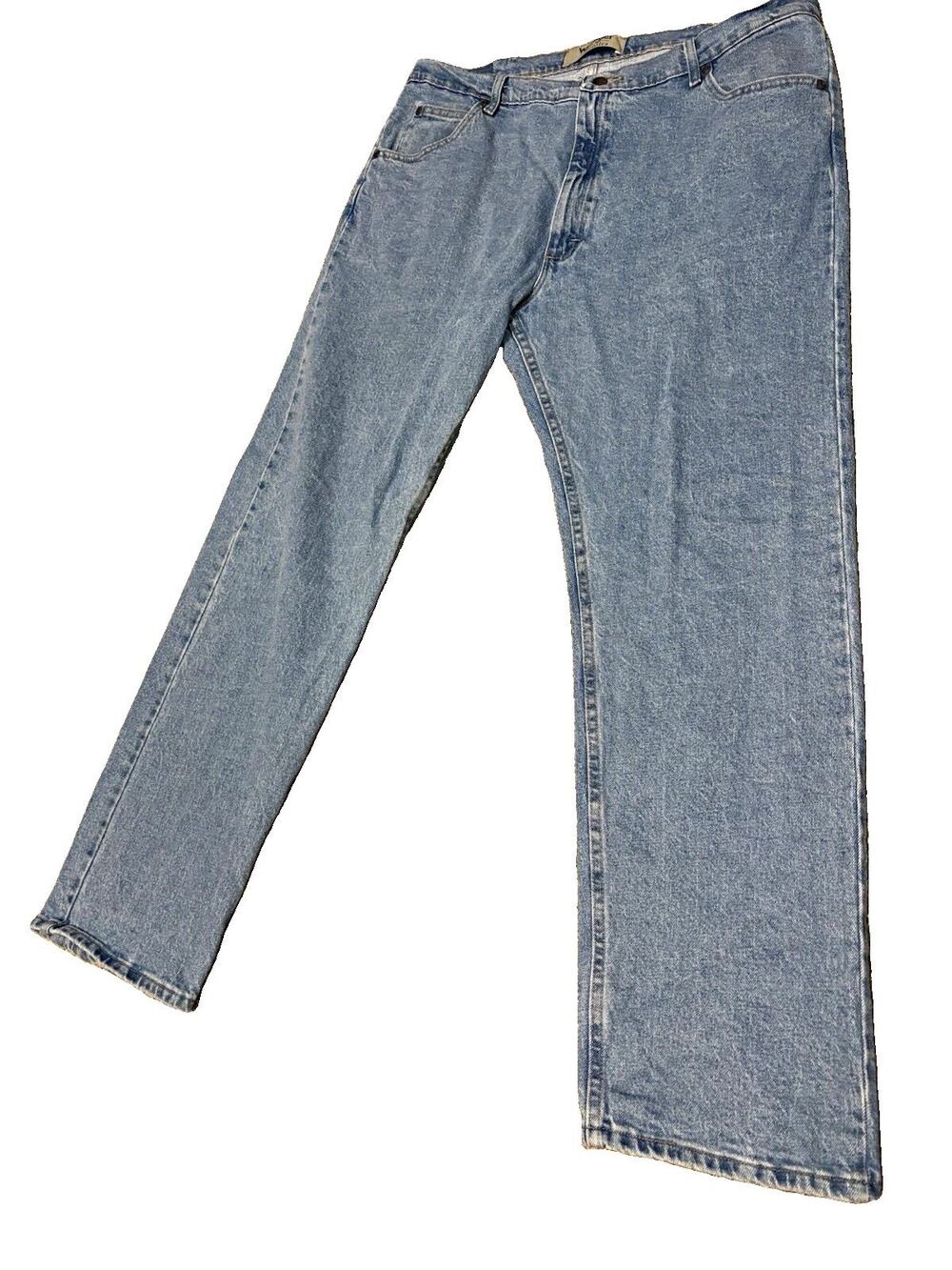 Wrangler Premium Quality Men's Blue Straight Fit Stretch Denim Jeans 5-Pocket